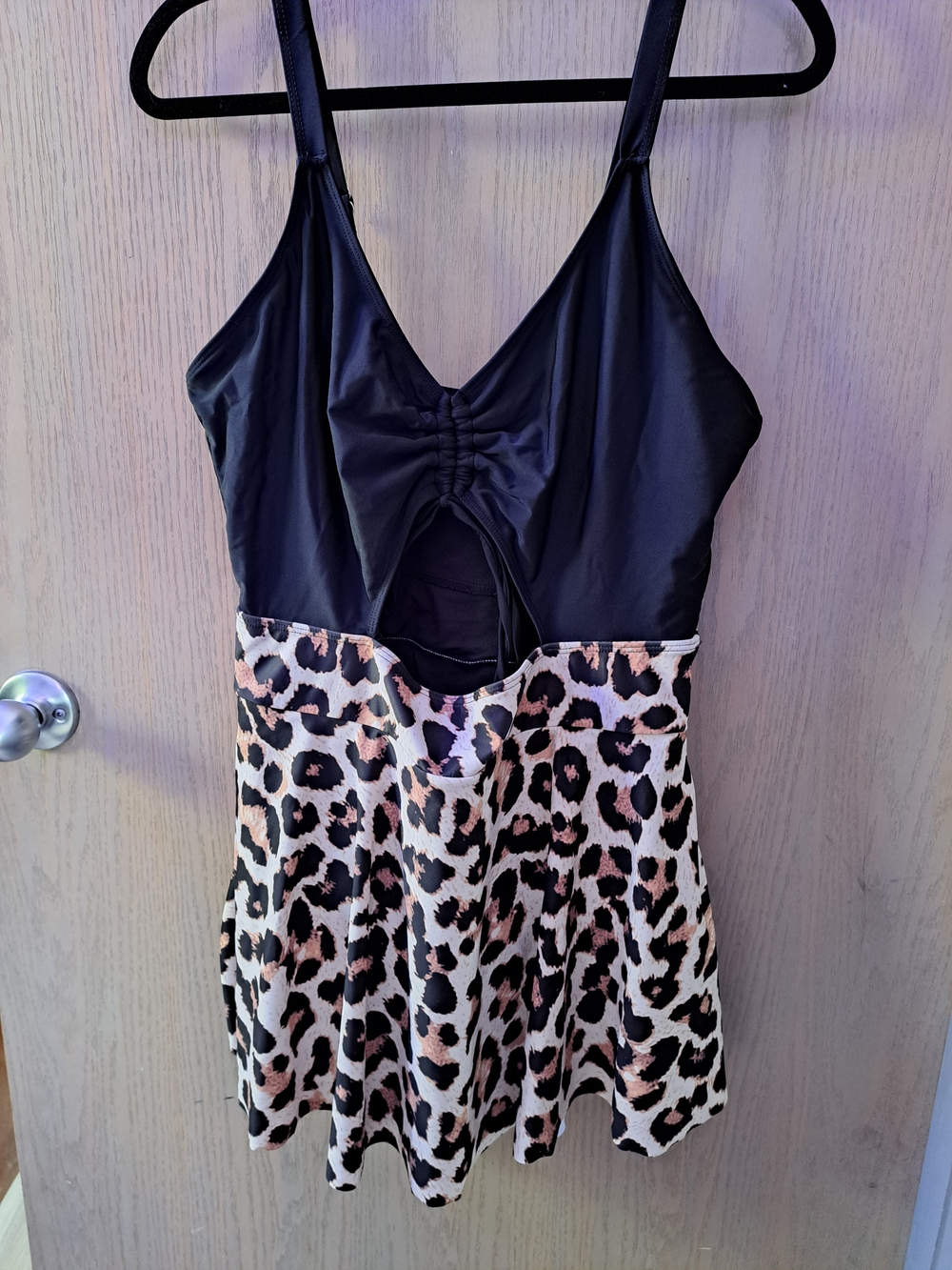 Black & Leopard Print Swimsuit